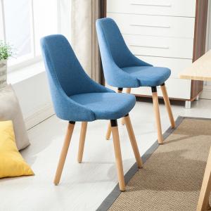 Anti Slip Wooden Dining Chairs / Cotton Fabric Beetle Dining Chair For Hotel