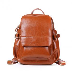 China Retro Backpacks Cowhide Double Shoulder Bags Genuine Leather Travelling Bag supplier