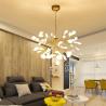 Modern Tree Leaf Design Chandeliers Hanging Lights Gold Acrylic shade Pendant