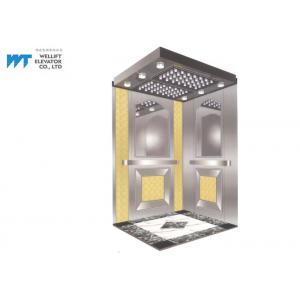 China Golden Mirror Elevator Cabin Decoration Landing Door Height 2100 / 2200MM For Commercial Elevator supplier