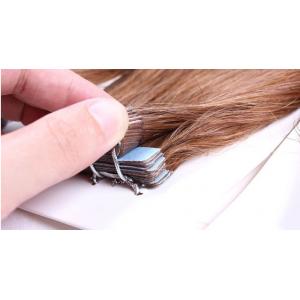 China Custom Brown Durable Straight Tape In Human Hair Extensions Virgin Hair supplier