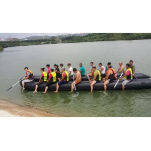 Black Hand Made 0.9mm PVC Heavy Duty Inflatable Boat 20 Person