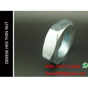 China HEX JAM NUTS Metric, DIN 936 Class 4, Class 6, Coarse Thread, Fine Thread, Carbon Steel, Zinc Plated. supplier