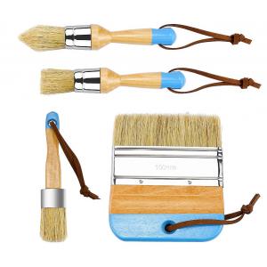 1.5in Chalk And Wax Paint Brushes Set 3pcs Wooden Handle DIY Painting
