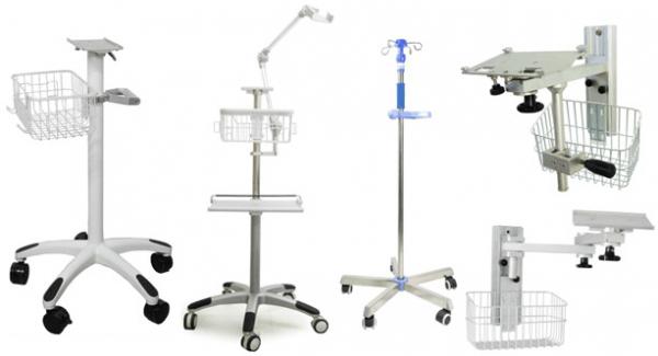 50KG Load Capacity Medical Trolley Cart Standard Sliver For Hospital / Clicnic