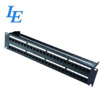 China 1U 19 Rack Mount Network Patch Panel Cat6 Cat5 UTP RJ45 48port With Back Bar on sale