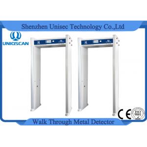 White Single Zone Door Frame Metal Detector , Walk Through Detector With Top LED Indicator