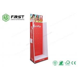 China Easy Assembly Cardboard Advertising Stand Customized Floor Display With Plastic Hooks​ supplier