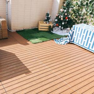 Commercial Wood Deck Tiles Rotproof Outdoor Wood Planks Interlocking