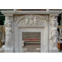 China Meticulous Freestanding Marble Fireplace Surround With Angel Sculpture on sale