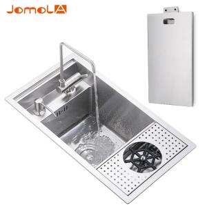 Waterfall 304 Glass Stainless Steel Sink Cabinet PVD Black   Treatment