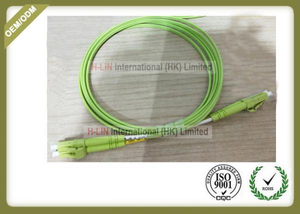 OM5 Duplex Fiber Optic Cable LSZH Jacket LC Connector With Light Green Color