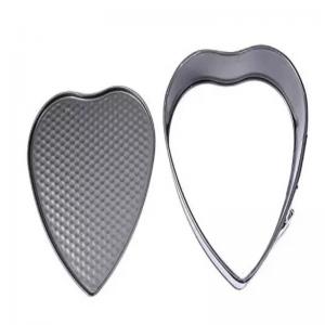 Silver Black Heart Shaped Aluminum Molds Pan Foodservice NSF