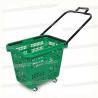 China 35L 65CM 35CM Market Plastic Shopping Baskets With Handles Wheels wholesale