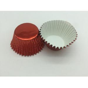 Disposable Aluminum Baking Cups Red Color Cupcake Decoration Customized Size
