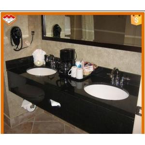 Rectangle Natural Stone Countertops , Black Galaxy Granite Countertop 120-200cm Length