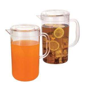 2L Plastic Pitcher With Lid Plastic Water Carafe For Hot Cold Juice Beverage