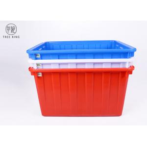 China W140 Textile Plastic Bin Boxes , Blue /  Red Industrial Stacking Large Plastic Tubs supplier