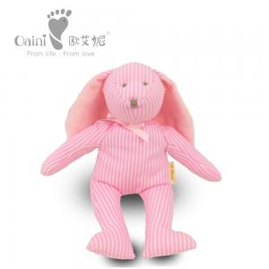 China 37 X 24cm Pink Stuffed Bunny Toy Stripe Rabbit Animal Customized supplier