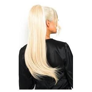 Wrap Around Straight Hair Ponytail Straight Hair Extension Clip in 22 Inch human Hair Ponytails Blonde Color