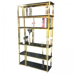 China Luxury Gold Stainless Steel Shelf Rack Stable Standing Type supplier