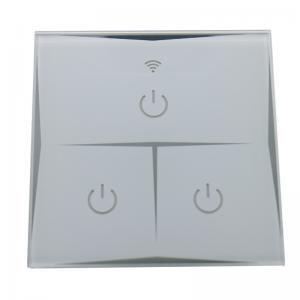 China EU Standard Intelligent Wifi Activated Light Switch , 3 Gang Wireless Switches For Home Lighting supplier