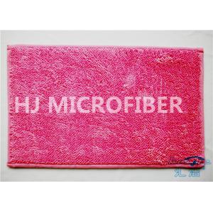 Small Pink100% Polyester Microfiber Door Mat For Outdoor / Indoor Anti-Slip Backing