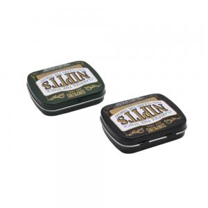 Small Tin Box with Hinged Lid Mini Tin Containers Pepermint Metal Tins