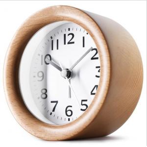 Round Shape Wood Grain Alarm Clock Stopwatch Movement Type 1*AAA Battery Powered