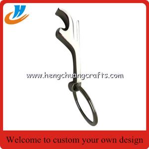 China No mold fee wholesale custom bottle opener keychain/laser logo key chains supplier