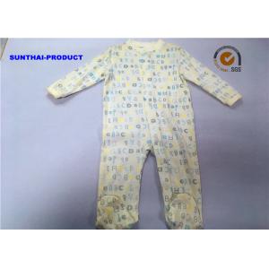 China Letter Wording AOP Baby Unisex Coverall 100% Cotton Long Sleeve Snap Closure Pram Suit supplier