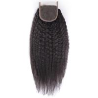 China 4x4 Closure With Baby Hair Indian Kinky Straight Closure Full Hand Tied Brown Swiss Lace on sale