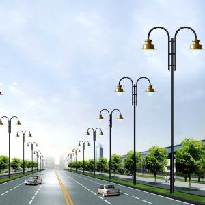 China Classic Style Galvanized Steel Street Light Pole / Garden Yard Lamp Post supplier