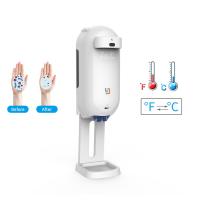 China Battery Charge Hand Sanitizer Dispenser Thermometer With Stand Bathroom Touchfree Smart Induction on sale