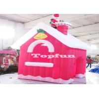 China Mini Merry Christmas Inflatable Red Houses For Santa Claus Xmas Decoration on sale