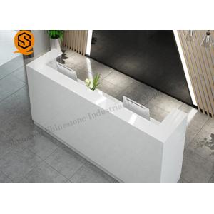 China Flame Retardancy Solid Surface Reception Desk White L Shaped Reception Desk wholesale