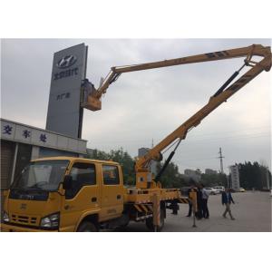 China Yellow Truck Mounted Boom Lift , Truck Mounted Aerial Platform 12V / 24V Voltage supplier