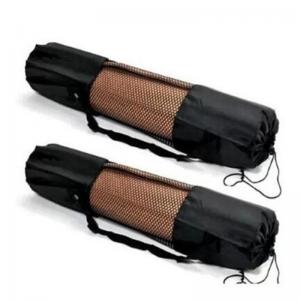 Black Yoga Mat Carry Bag Exercise Fitness Carrier Nylon Mesh Center Adjustable Sports Carry Bags