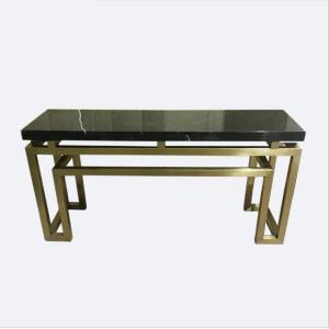 Luxury Brushed Brass Stainless Steel Frame Marble top Console table