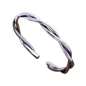 Solid Sterling Silver Weave Cuff Bangle Bracelet for Women (XH057215W)