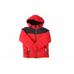 100% Nylon Shell Mens Padded Winter Coats lightweight Black And Red