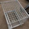 China Stackable Galvanized Storage Foldable Wire Mesh Container With Optional Wheels wholesale