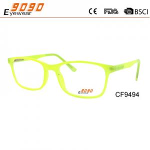 Fashionable ,bright yellow color glasses  in CP injection optical frame ,unisex frames,