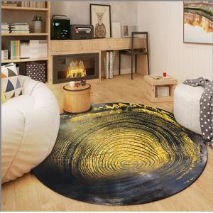 Vintage Imitation Wood Round Animal Pattern Carpet Living Room / Hotel Carpet