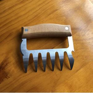 China Stainless Steel Metal Meat Claws with Wooden Handle Pulled Pork Shredder Claws supplier