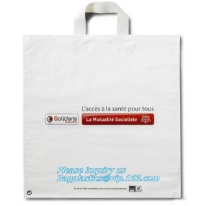China Projete a planta baseou o saco de compras plástico do punho macio biodegradável compostable do laço do HDPE, punho macio p do laço do flexi supplier