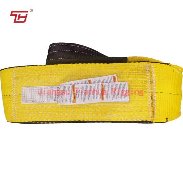Flat Pattern Polyester Lifting Sling Providing Lifting Capacity More Than 40 Tons and Safety Factor Levels 5 1 6 1 7 1 Engineered for Heavy Load Support