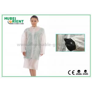Disposable 45gsm Nonwoven Lab Coat Waterproof With Short Collar