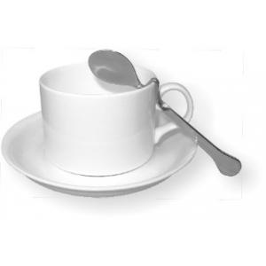 White Ceramic Hotel Coffee Cups Complete With Saucer One Set