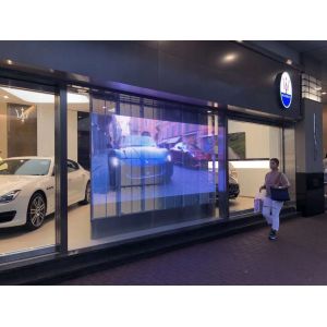 China L'écran transparent de allumage latéral de P3.91-7.8 LED avec l'intense luminosité voient par mené pour l'entrée en verre wholesale